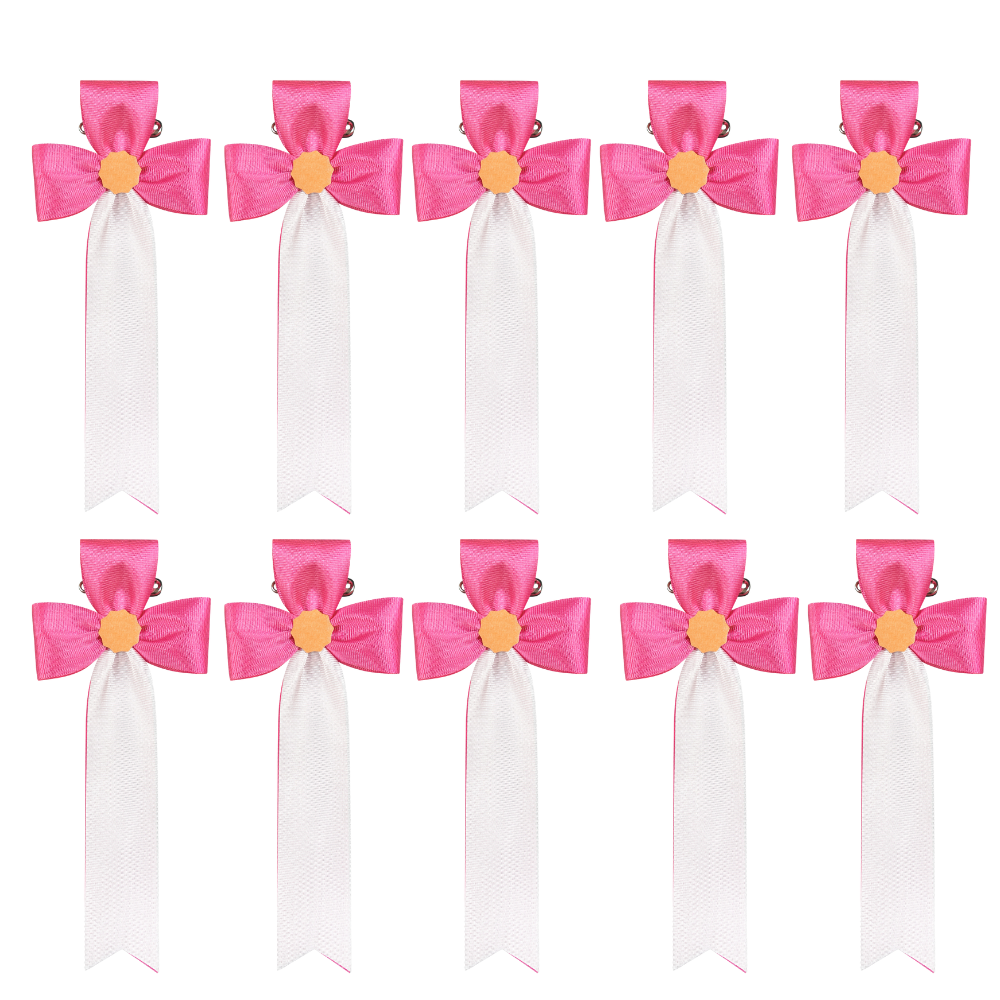 リボン徽章(記章・胸章)立ヒナ 10個セット 横幅:50mm 長さ:130mm 式典 イベント 入学式 卒業式 セレモニー 来賓 表彰 主催者