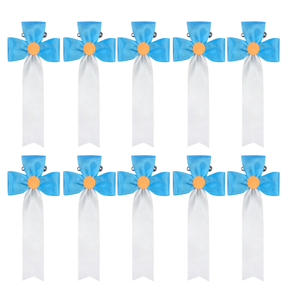 リボン徽章(記章・胸章)立ヒナ 10個セット 横幅:50mm 長さ:130mm 式典 イベント 入学式 卒業式 セレモニー 来賓 表彰 主催者