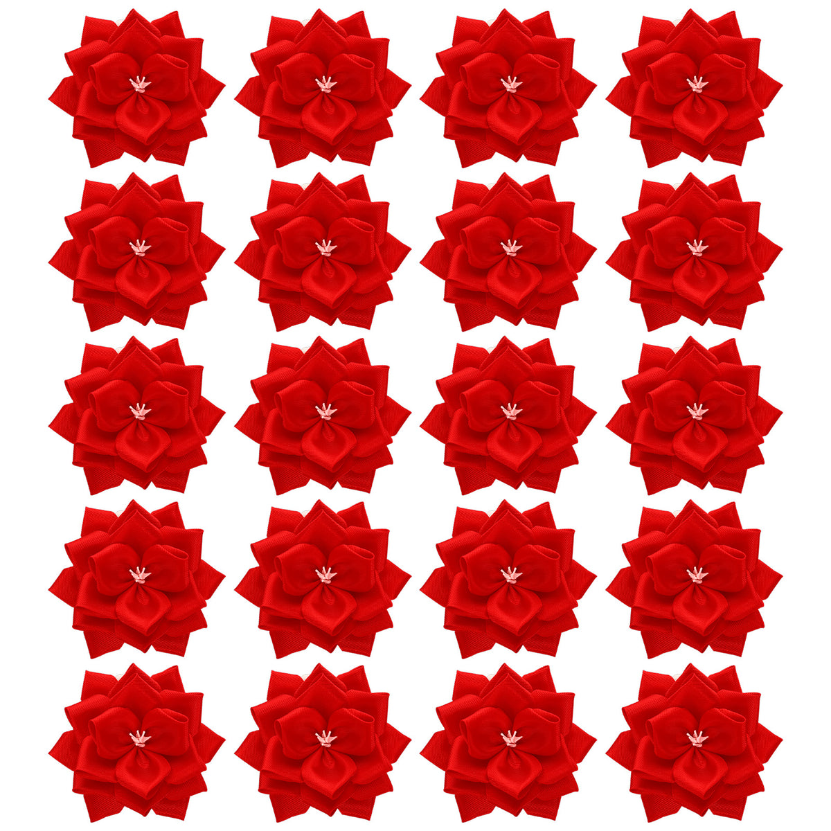 【全24色】リボン徽章（記章・胸章）小リボンバラ 花のみ 20個セット 花径:75mm 式典 イベント セレモニー 選挙 国会議員 祝賀会 入学式 卒業式 運動会 竣工式 来賓