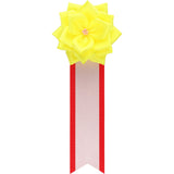 【全24色】リボン徽章（記章・胸章）小リボンバラ 1個売り 花径:75mm 長さ:175mm 式典 イベント セレモニー 選挙 国会議員 祝賀会 入学式 卒業式 運動会 竣工式 来賓
