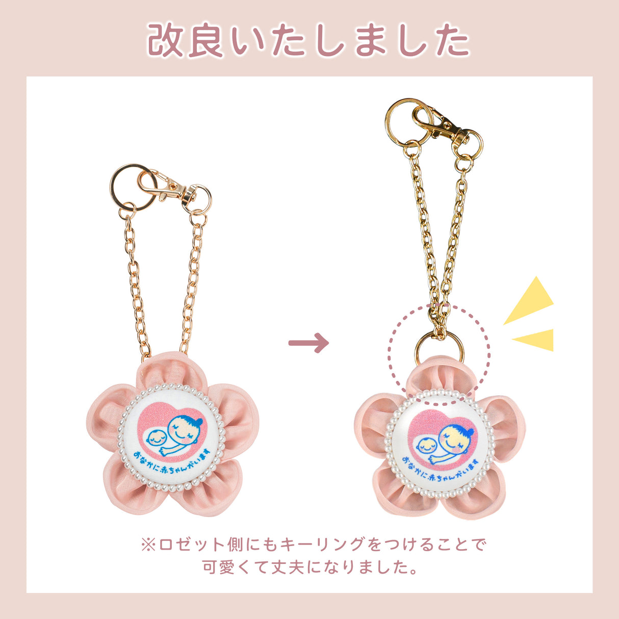 cocomam マタニティマーク キーホルダー フラワーシフォンロゼット