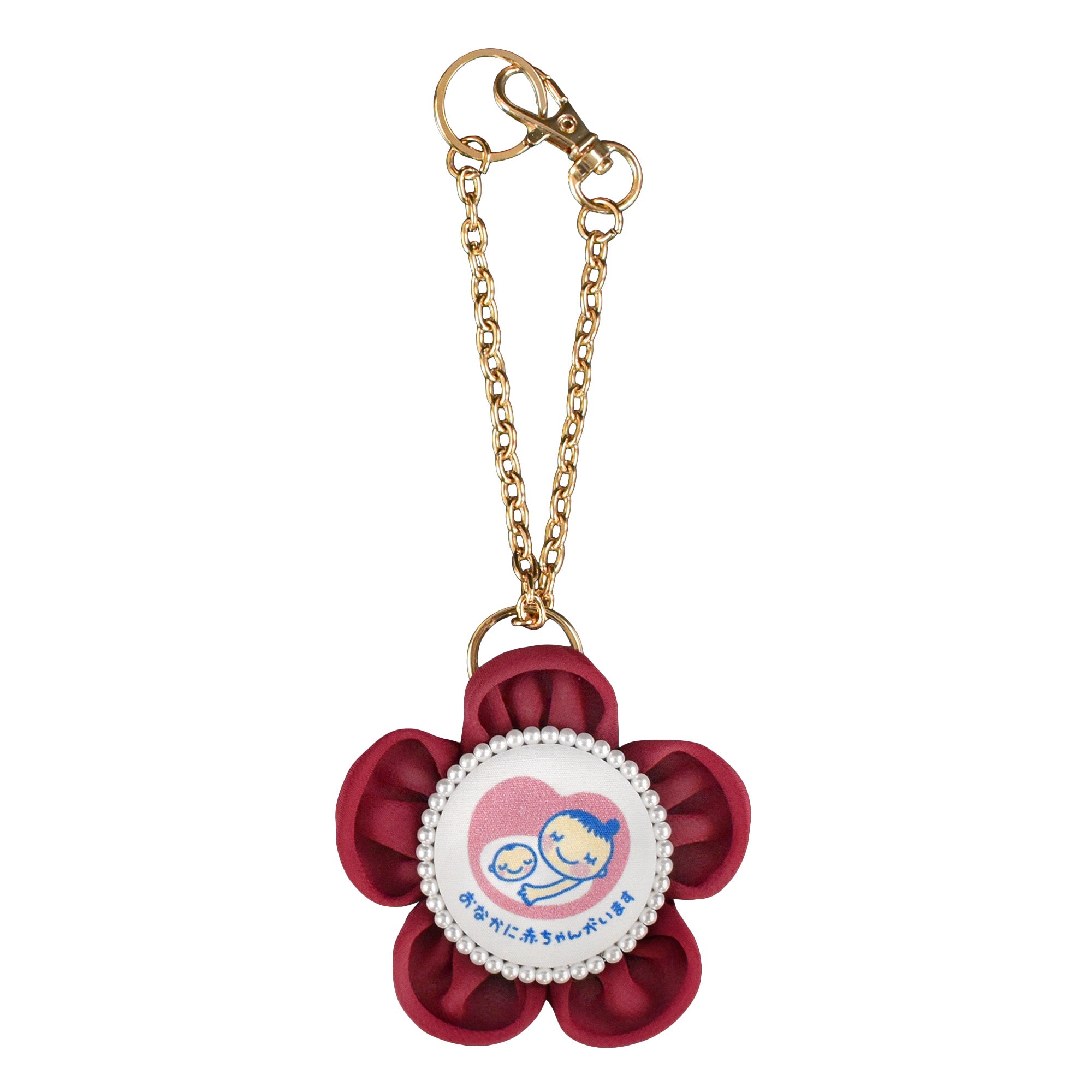 cocomam マタニティマーク キーホルダー フラワーシフォンロゼット
