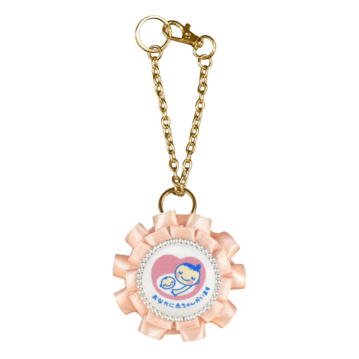 cocomam マタニティマーク キーホルダー ダブルフリルロゼット クリップ付