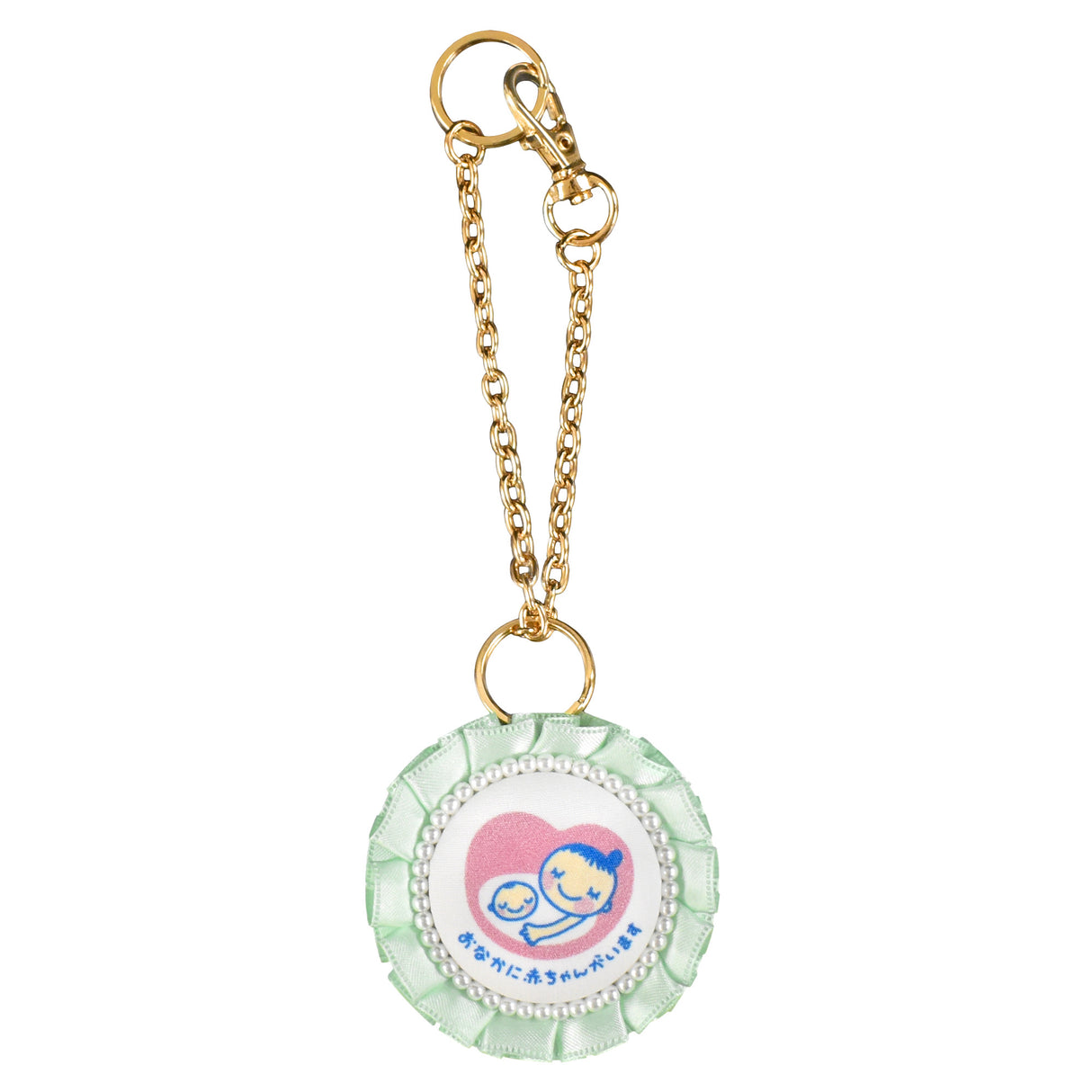 cocomam マタニティマーク キーホルダー フリルリボンロゼット 両面仕様