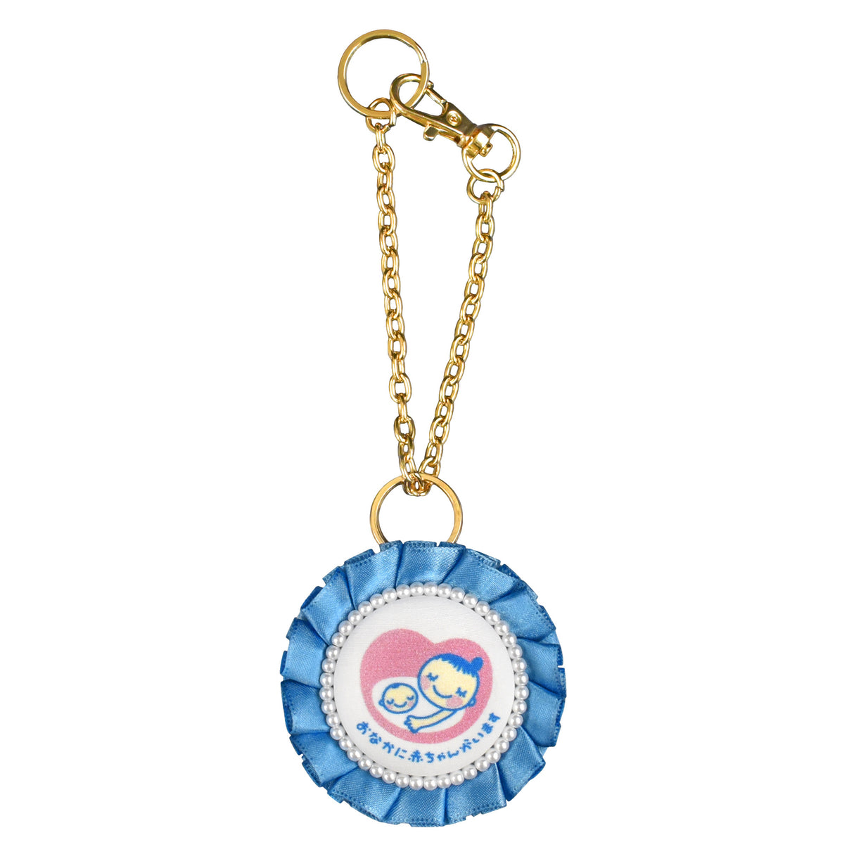 cocomam マタニティマーク キーホルダー フリルリボンロゼット 両面仕様