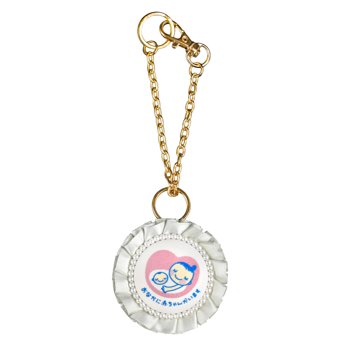 cocomam マタニティマーク キーホルダー フリルリボンロゼット 両面仕様