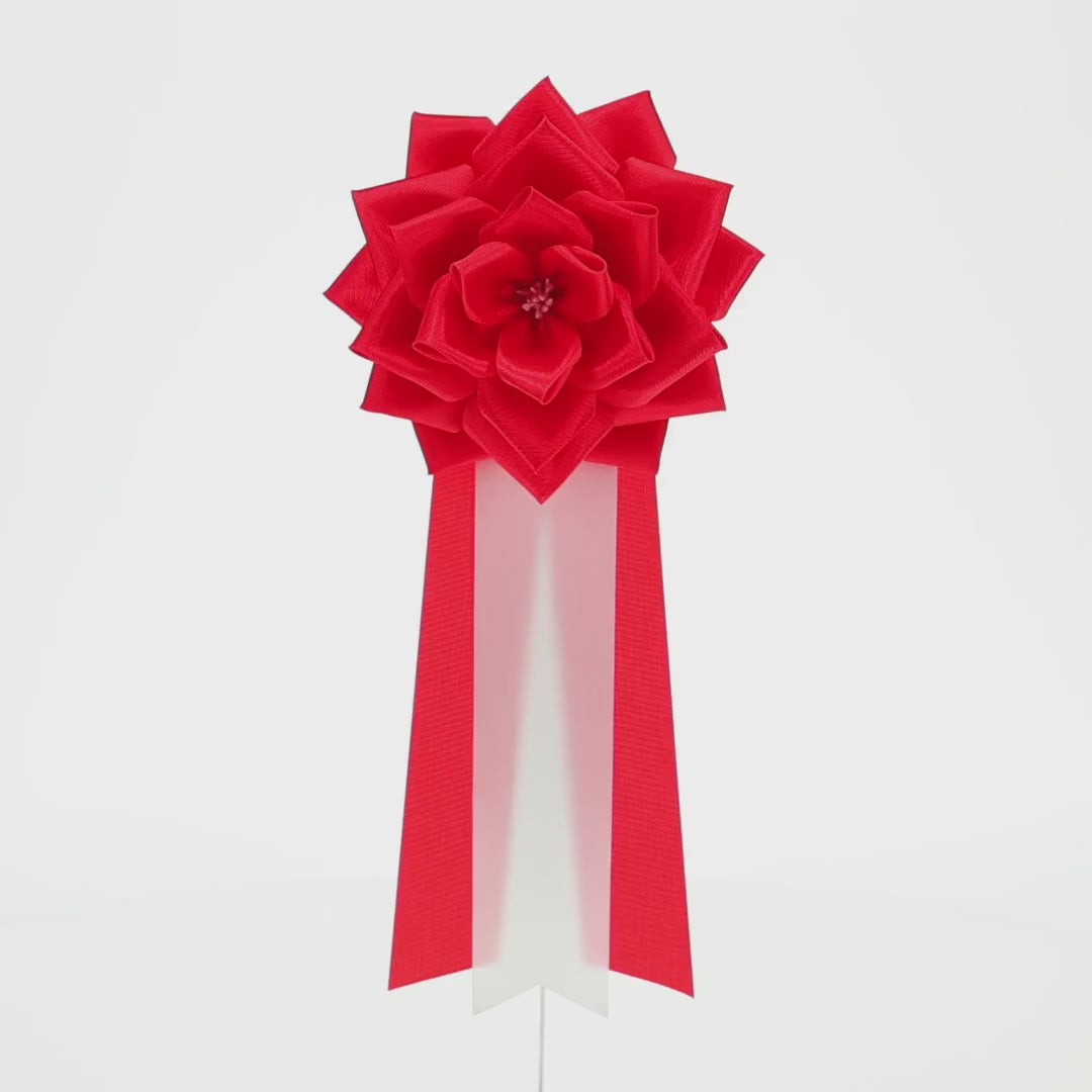 【全24色】リボン徽章（記章・胸章）大リボンバラ 6個セット 花径:120mm 長さ:280mm 式典 イベント セレモニー 選挙 国会議員 祝賀会 入学式 卒業式 運動会 竣工式 来賓